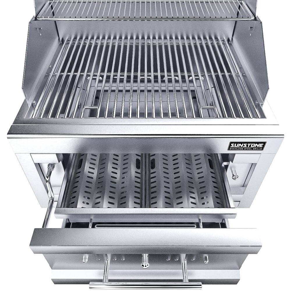Sunstone® Series 28″ Single Zone 304 Stainless Steel Charcoal Grill – SUNCHDZ28
