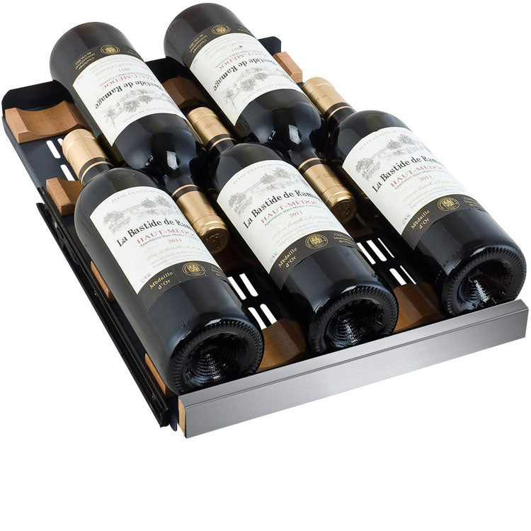 Allavino 30" Wide FlexCount II Tru-Vino 30 Bottle/88 Can Dual Zone Stainless Steel Built-In Wine Refrigerator/Beverage Center  AO VSWB30-2SF20