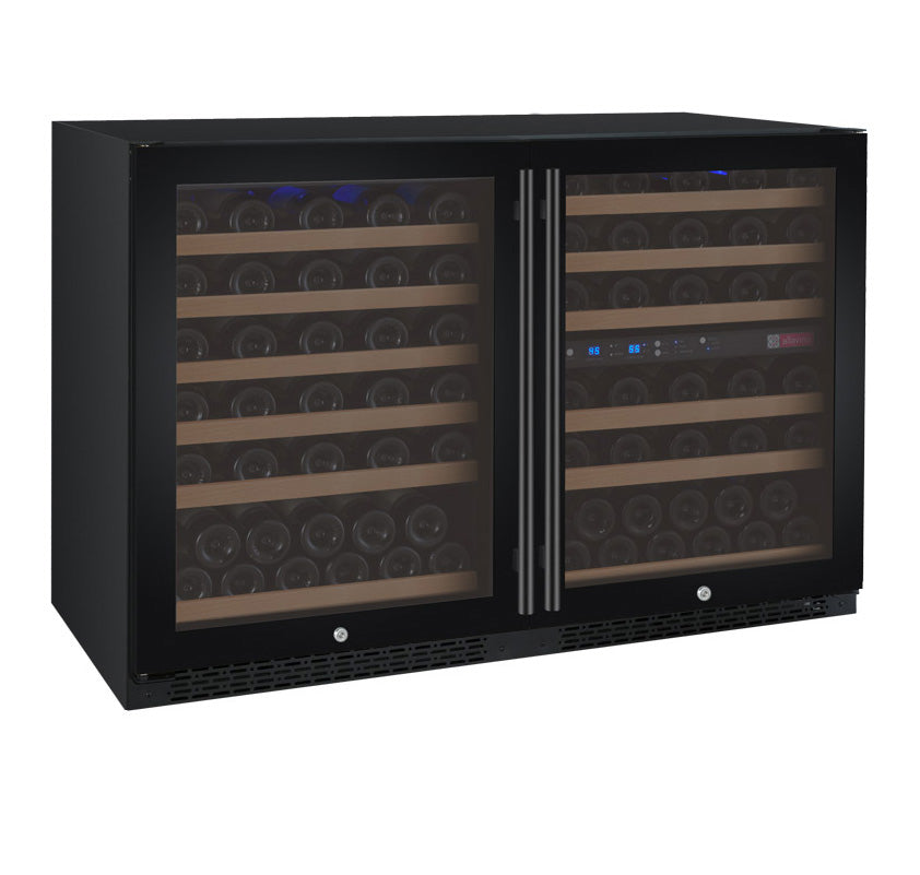 Allavino 47" Wide FlexCount II Tru-Vino 112 Bottle Three Zone Black Side-by-Side Wine Refrigerator  BF 3Z-VSWR5656-B20