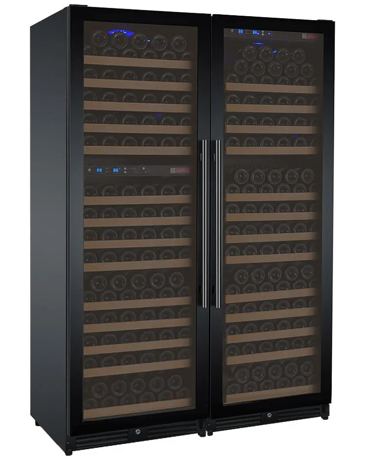 Allavino 47" Wide FlexCount II Tru-Vino 349 Bottle Three Zone Black Side-by-Side Wine Refrigerator BF 3Z-VSWR7772-B20