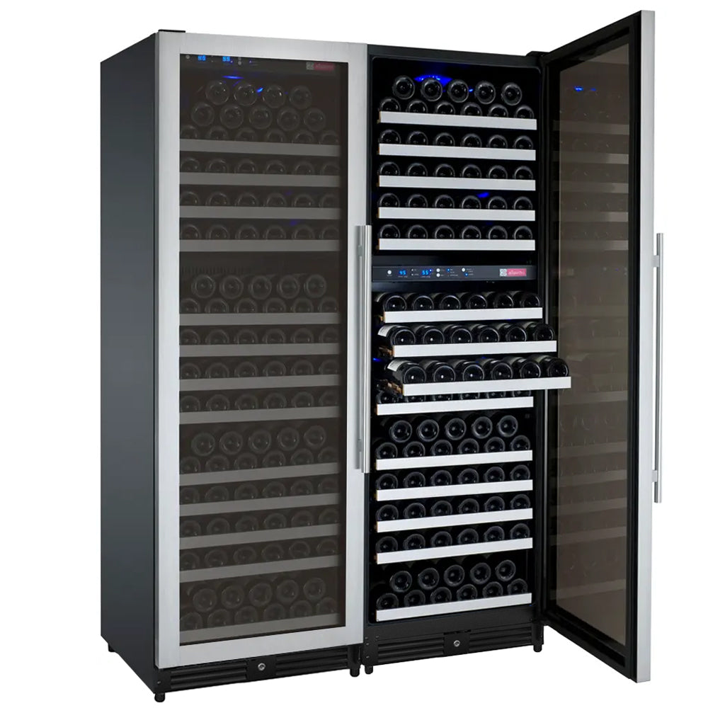 Allavino 47" Wide FlexCount II Tru-Vino 349 Bottle Three Zone Stainless Steel Side-by-Side Wine Refrigerator BF 3Z-VSWR7772-S20
