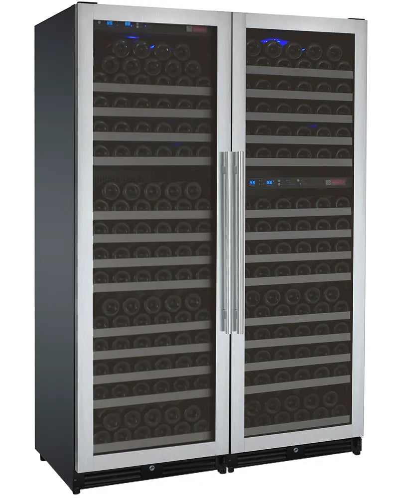 Allavino 47" Wide FlexCount II Tru-Vino 349 Bottle Three Zone Stainless Steel Side-by-Side Wine Refrigerator BF 3Z-VSWR7772-S20