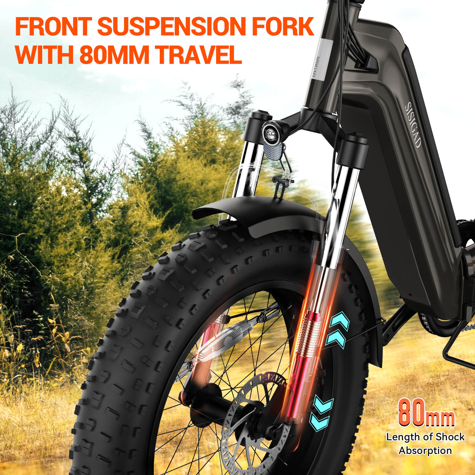 Sisigad 20" Champ Ext Fat Tire Folding Electric Bike