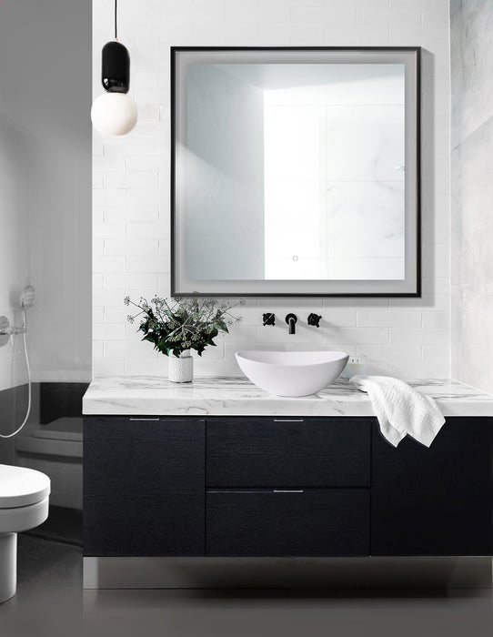 Krugg Soho 36″ X 36″ Black LED Bathroom Mirror SOHO3636B