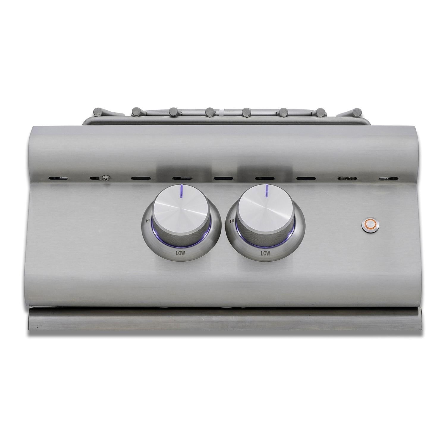 Blaze LTE+ Built-In Natural Gas High Performance Power Burner w/ Wok Ring & Stainless Steel Lid - BLZ-PBLTE3-NG