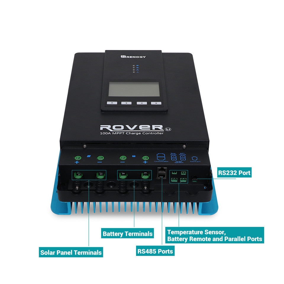 Renogy Rover 100 Amp MPPT Solar Charge Controller  RNG-CTRL-RVR100-US