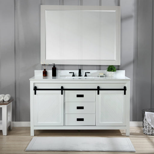Altair Kinsley 60" Single Bathroom Vanity Set with Aosta White Marble Countertop