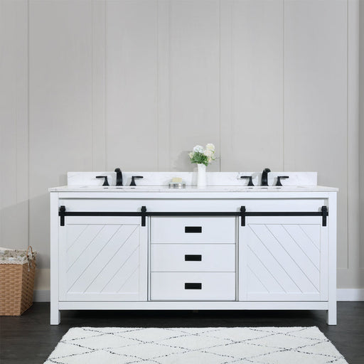 Altair Kinsley 72" Double Bathroom Vanity Set with Aosta White Marble Countertop