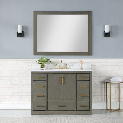 Altair Monna 48" Single Bathroom Vanity Set with Aosta White Composite Stone Countertop