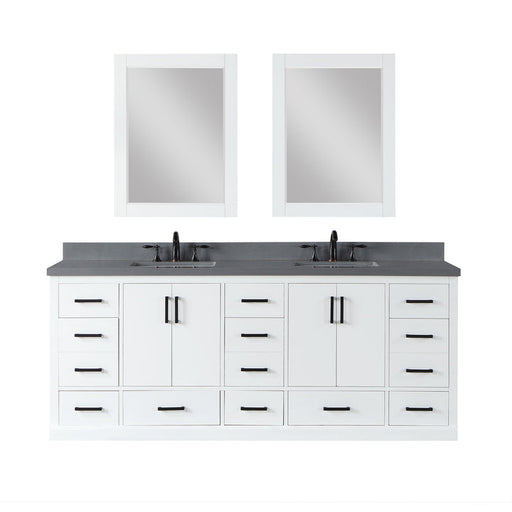 Altair Isla 72" Double Bathroom Vanity Set with Aosta White Marble Countertop