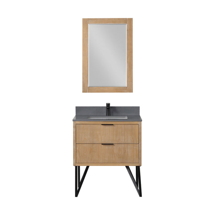 Altair Helios 30" Single Bathroom Vanity Set with Concrete Gray Stone Countertop