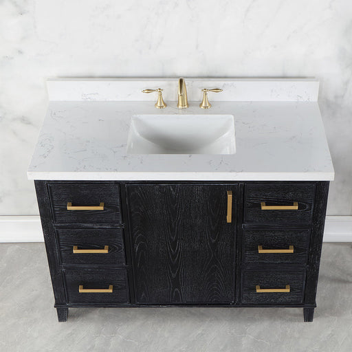 Altair Weiser 48" Single Bathroom Vanity Set with Composite Aosta White Stone Countertop