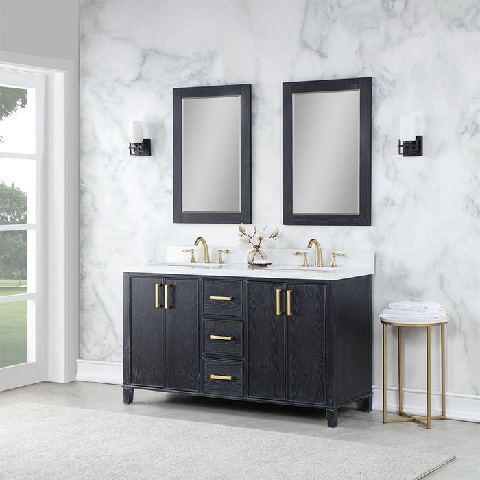 Altair Weiser 72" Double Bathroom Vanity with Composite Aosta White Stone Countertop