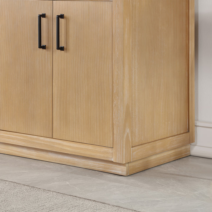 Altair Novago 72" Double Bathroom Vanity Set with Composite Aosta White Stone Countertop and Farmhouse Sink