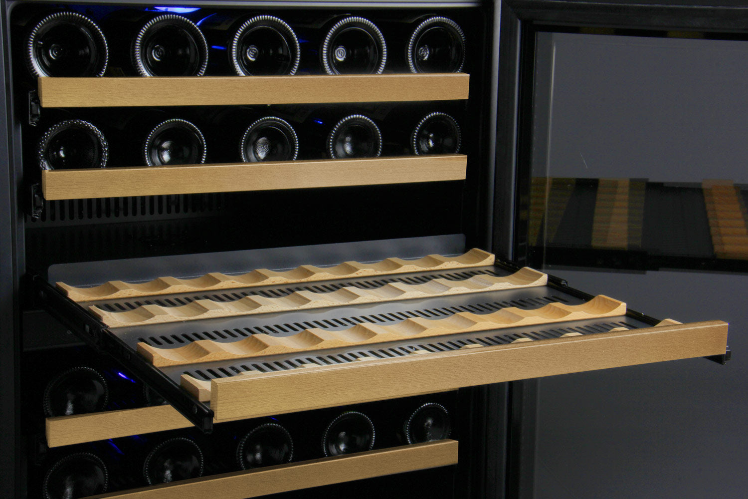 Allavino 47" Wide FlexCount II Tru-Vino 112 Bottle Dual Zone Black Side-by-Side Wine Refrigerator BF 2X-VSWR56-1B20