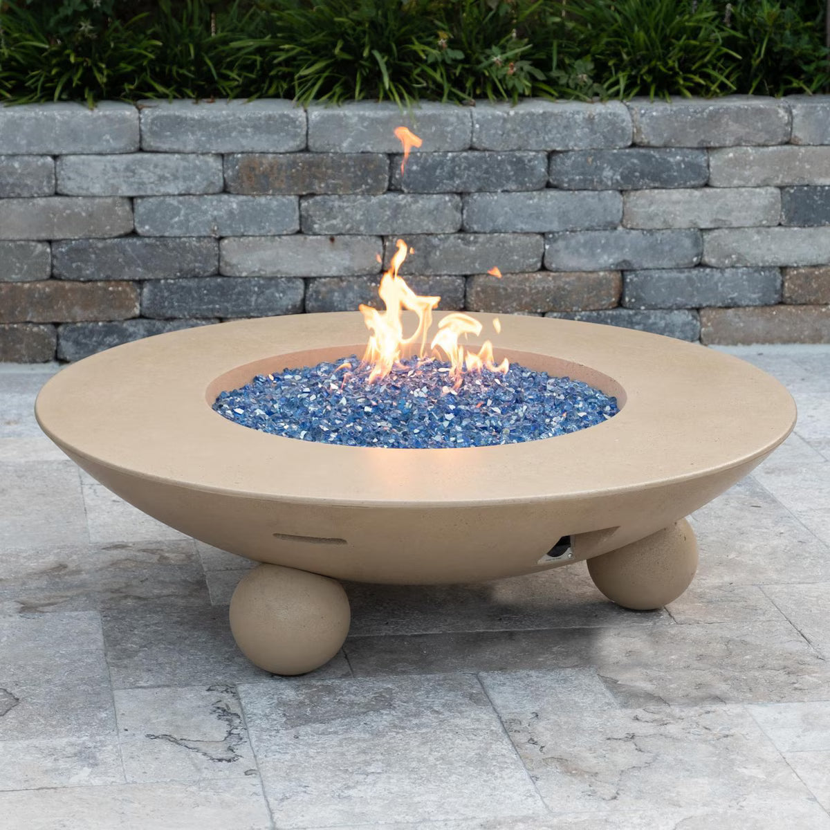 American Fyre Designs Versailles 54 Inch Round GFRC Propane Fire Bowl in Smoke  744-SM-11-M6PC