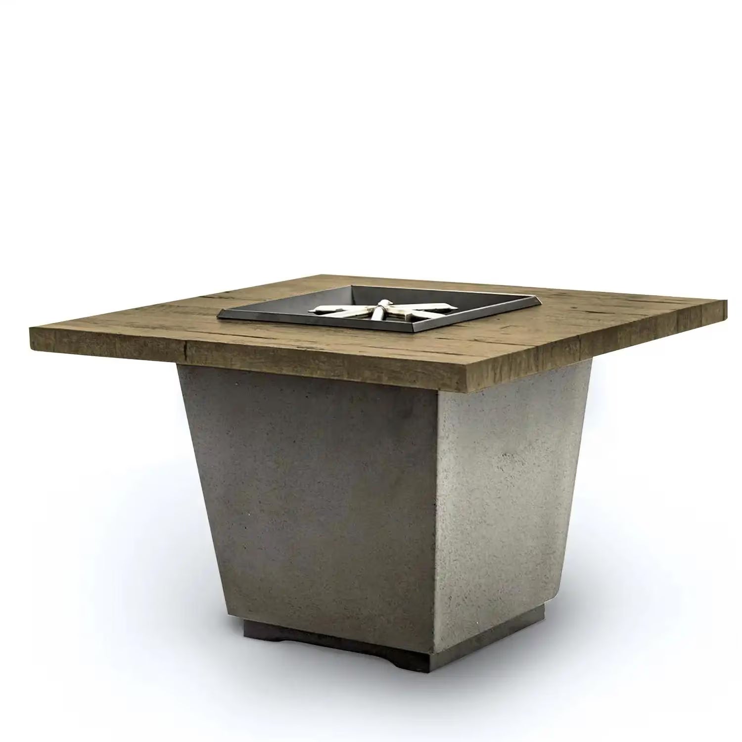 American Fyre Designs Cosmopolitan 36 Inch Square GFRC Propane Fire Pit Table in Black  640-BA-FO-M2PC