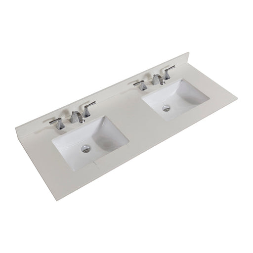 Altair Belluno Double Sink Bathroom Vanity Countertop in Milano White