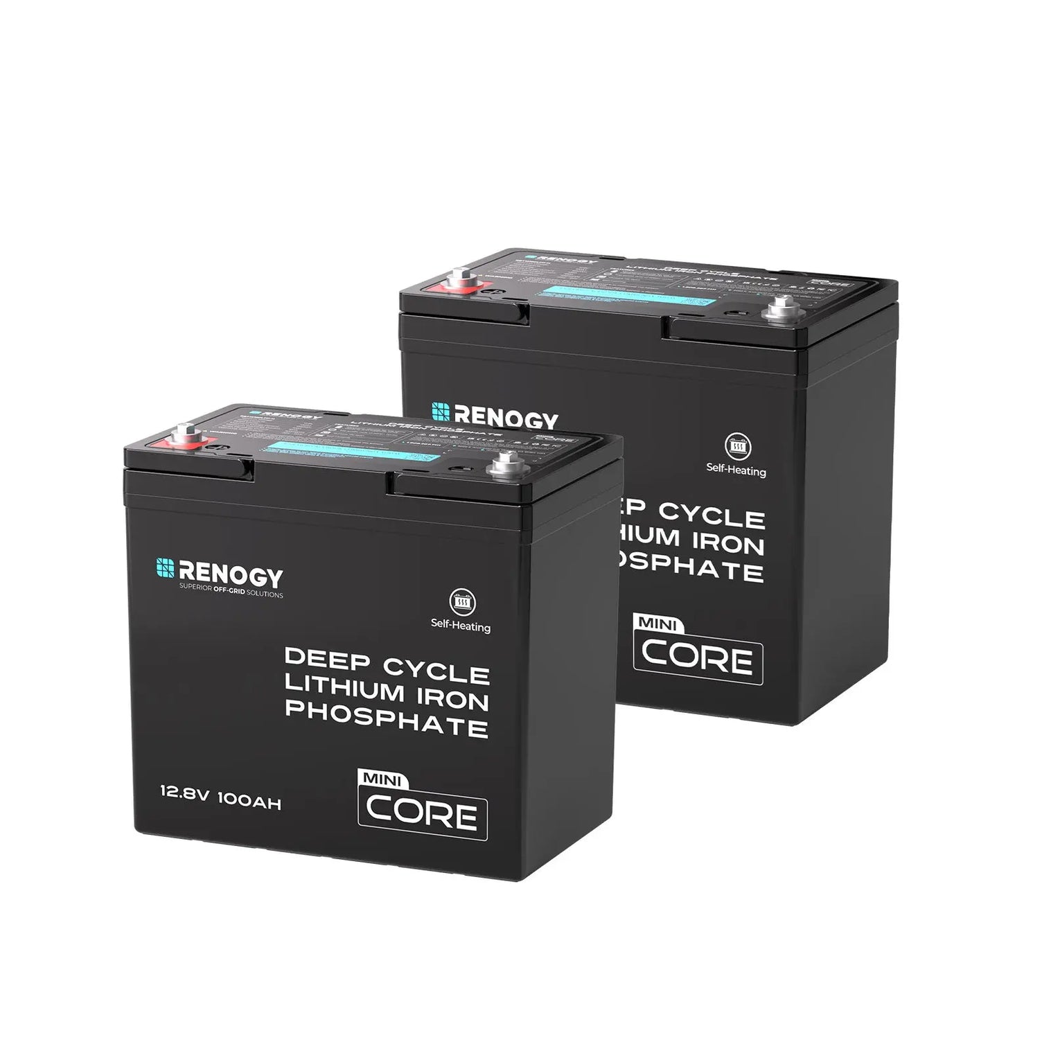 Renogy Mini Size 12V 100Ah DuoHeat Tech Lithium Iron Phosphate Battery RBT12100LFP-H-US