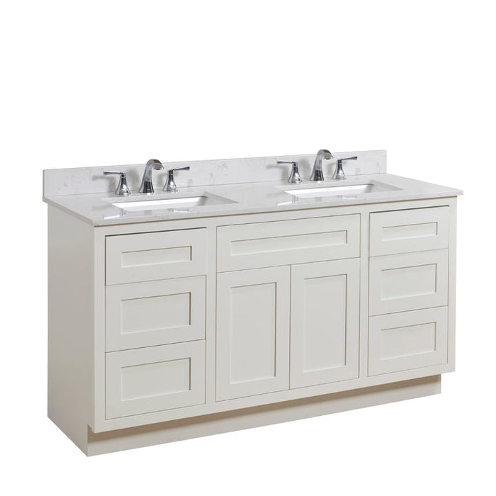 Altair Frosinone Double Sink Bathroom Vanity Countertop in Jazz White