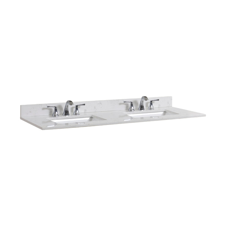 Altair Frosinone Double Sink Bathroom Vanity Countertop in Jazz White