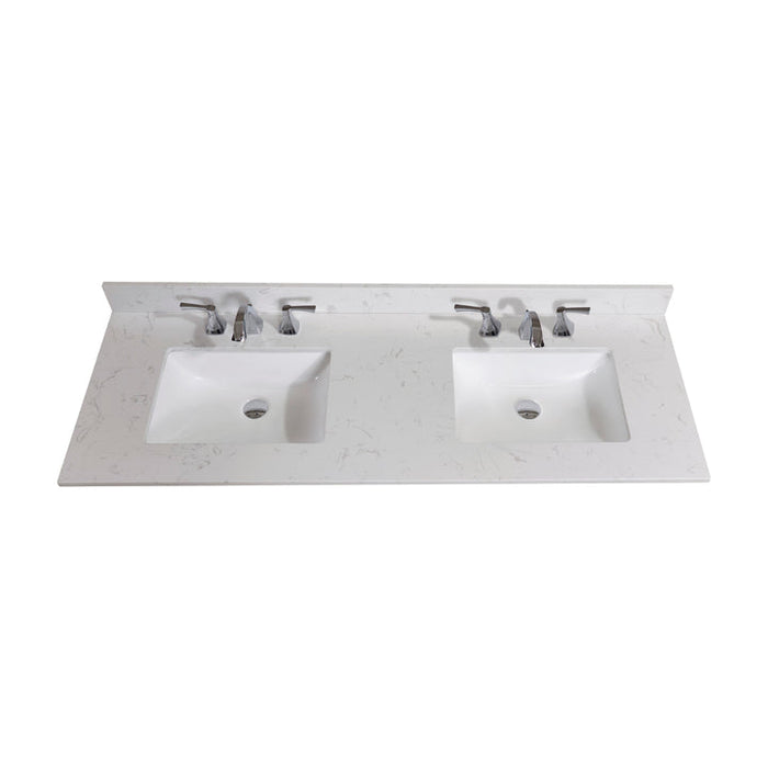Altair Frosinone Double Sink Bathroom Vanity Countertop in Jazz White