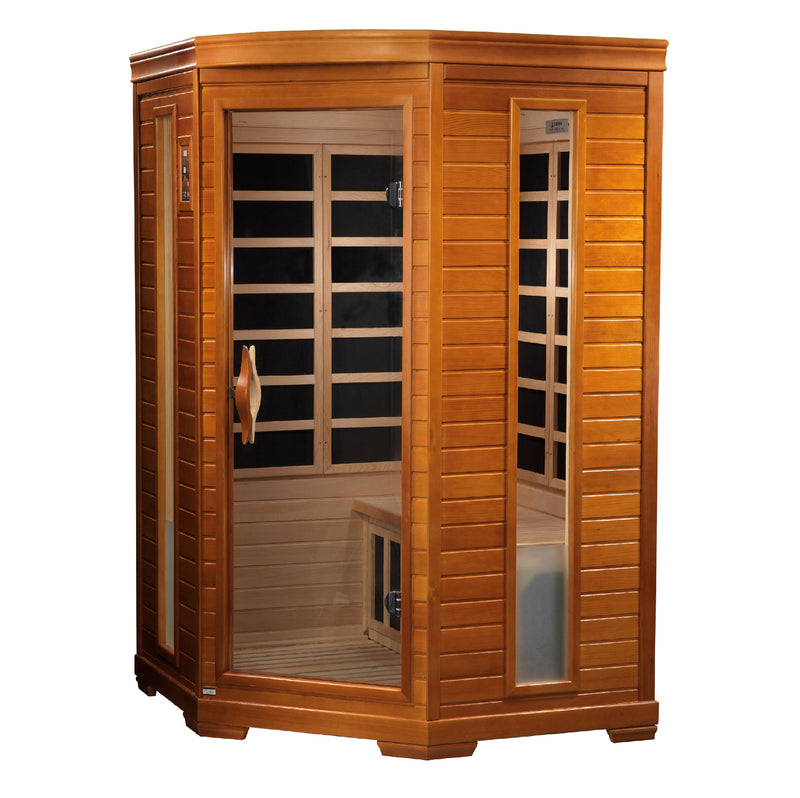 Golden Designs Dynamic "Heming" 2 Person Corner Ultra Low EMF FAR IR Sauna (DYN-6225-02 Elite)