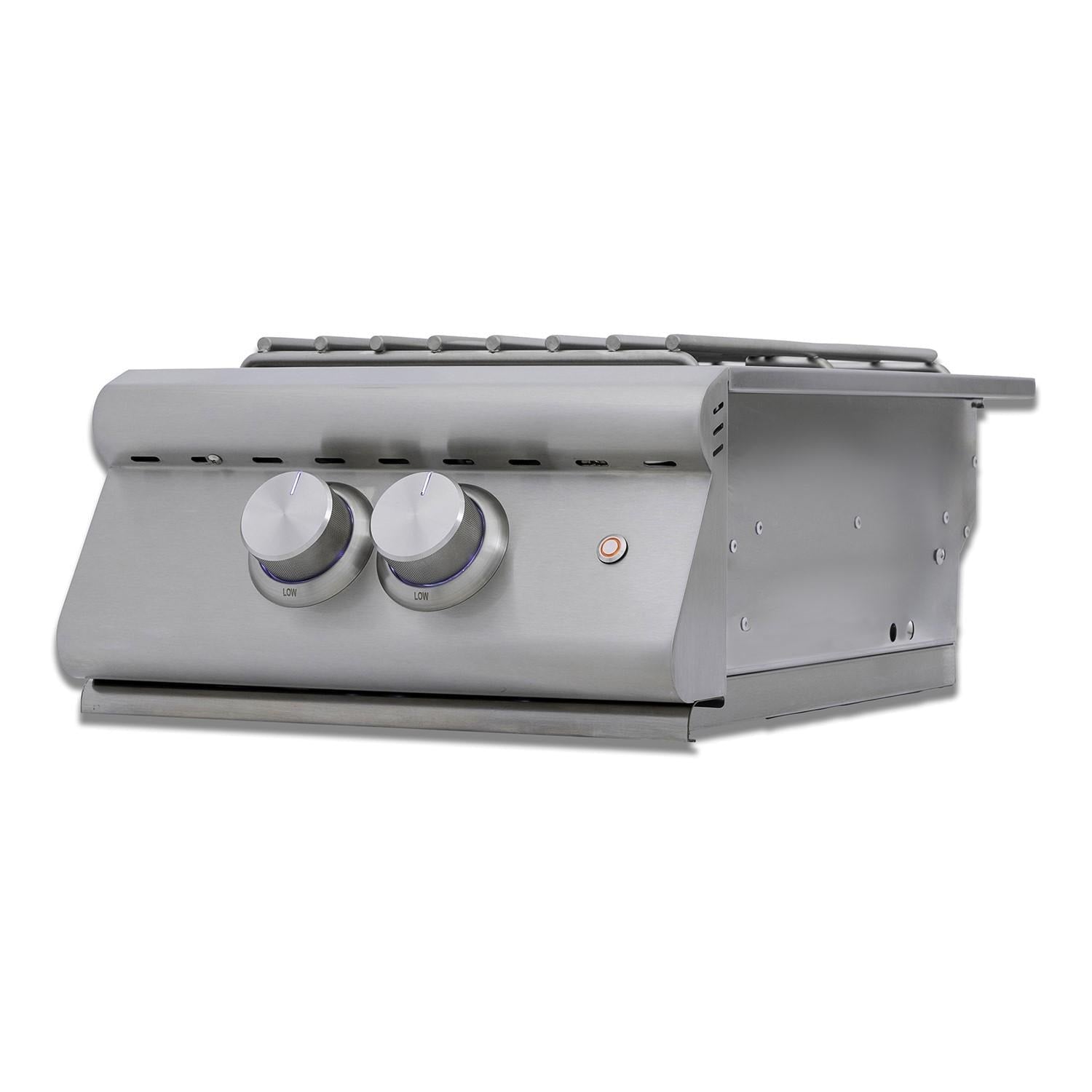 Blaze LTE+ Built-In Natural Gas High Performance Power Burner w/ Wok Ring & Stainless Steel Lid - BLZ-PBLTE3-NG