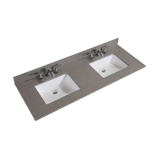 Altair Imperia 61" Double Sink Bathroom Vanity Countertop in Mountain Gray