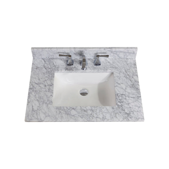 Altair Oristano Single Sink Bathroom Vanity Countertop in White Carrara Marble
