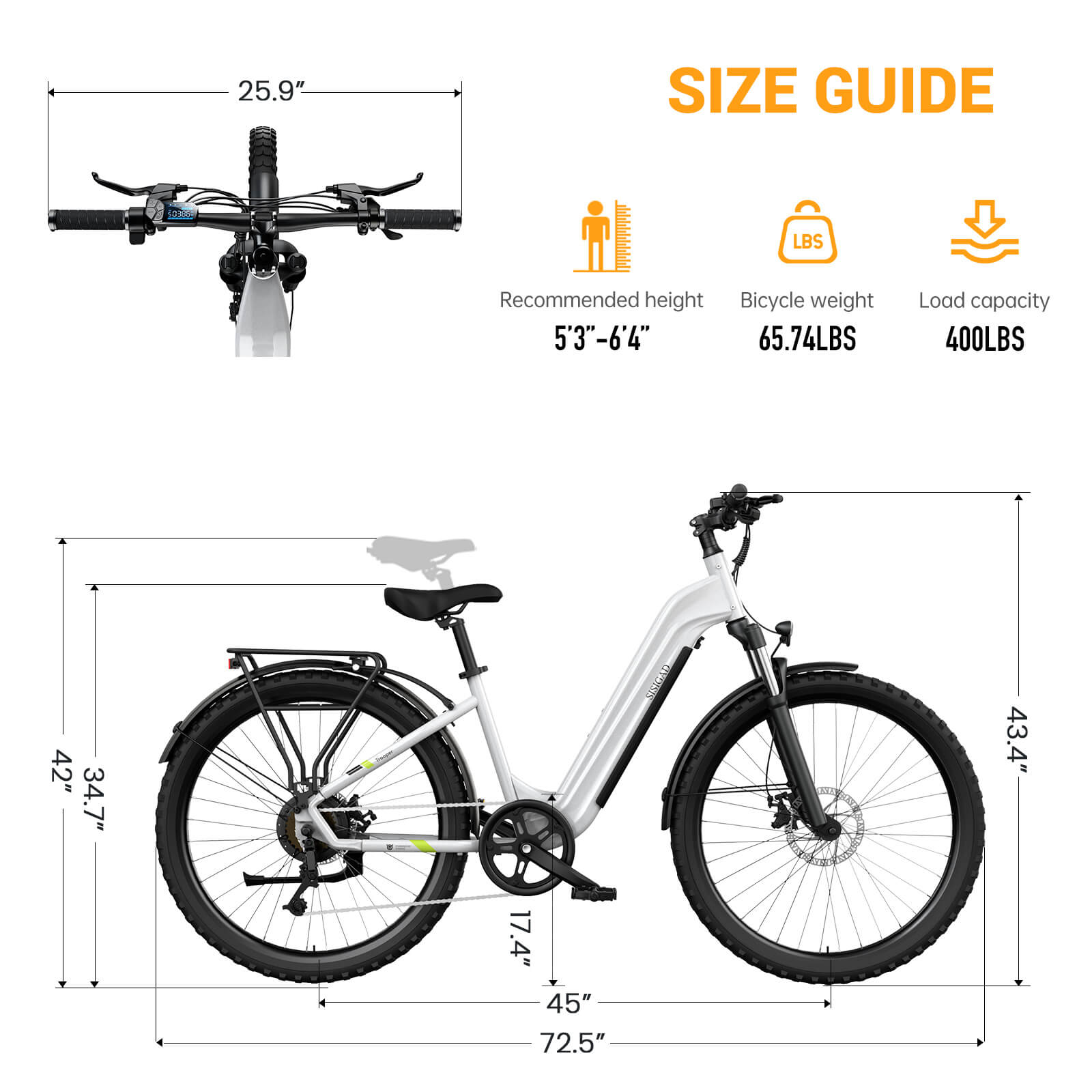 Sisigad 27.5" Trooper Commuting Electric Bike