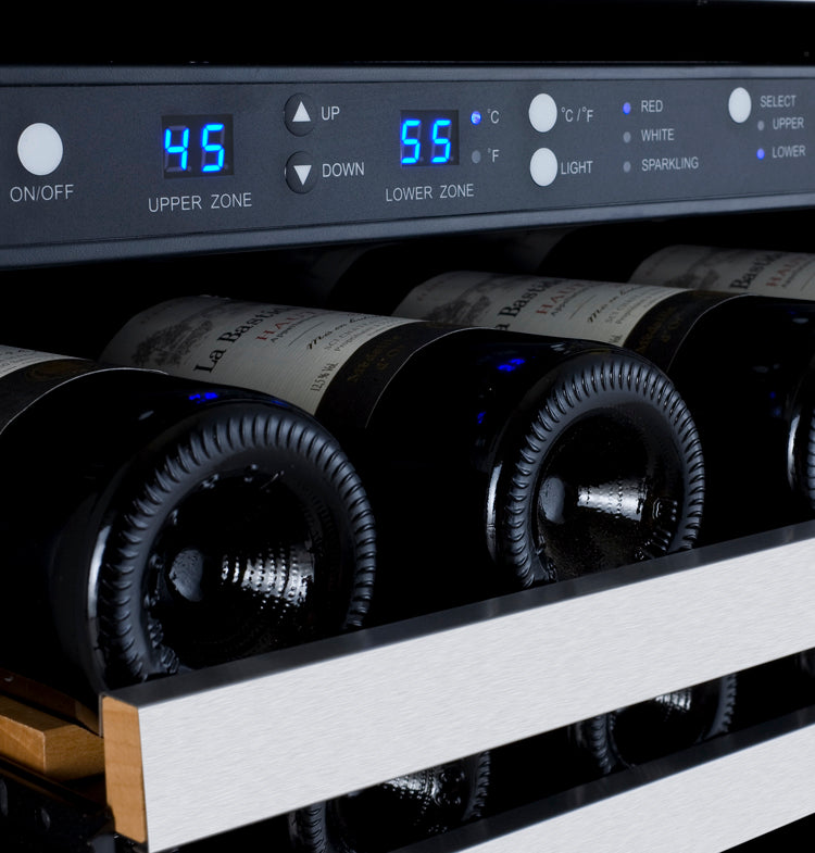 Allavino FlexCount Series 56 Bottle Dual Zone Built-In Wine Refrigerator with Stainless Steel Door - Right Hinge  AO VSWR56-2SR20