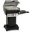 Broilmaster H3 Deluxe Natural Gas Grill On Black In-Ground Post With Black Drop Down Side Shelf H3PK2N