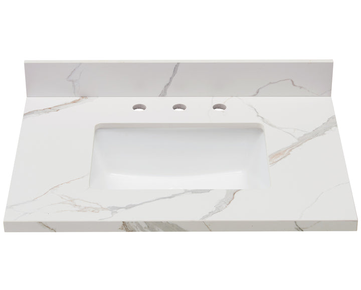 Altair Eivissa Single Sink Bathroom Vanity Countertop in Calacatta White