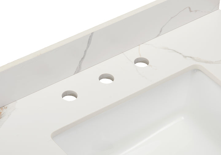 Altair Eivissa Single Sink Bathroom Vanity Countertop in Calacatta White