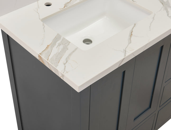 Altair Eivissia Double Sink Bathroom Vanity Countertop in Calacatta White