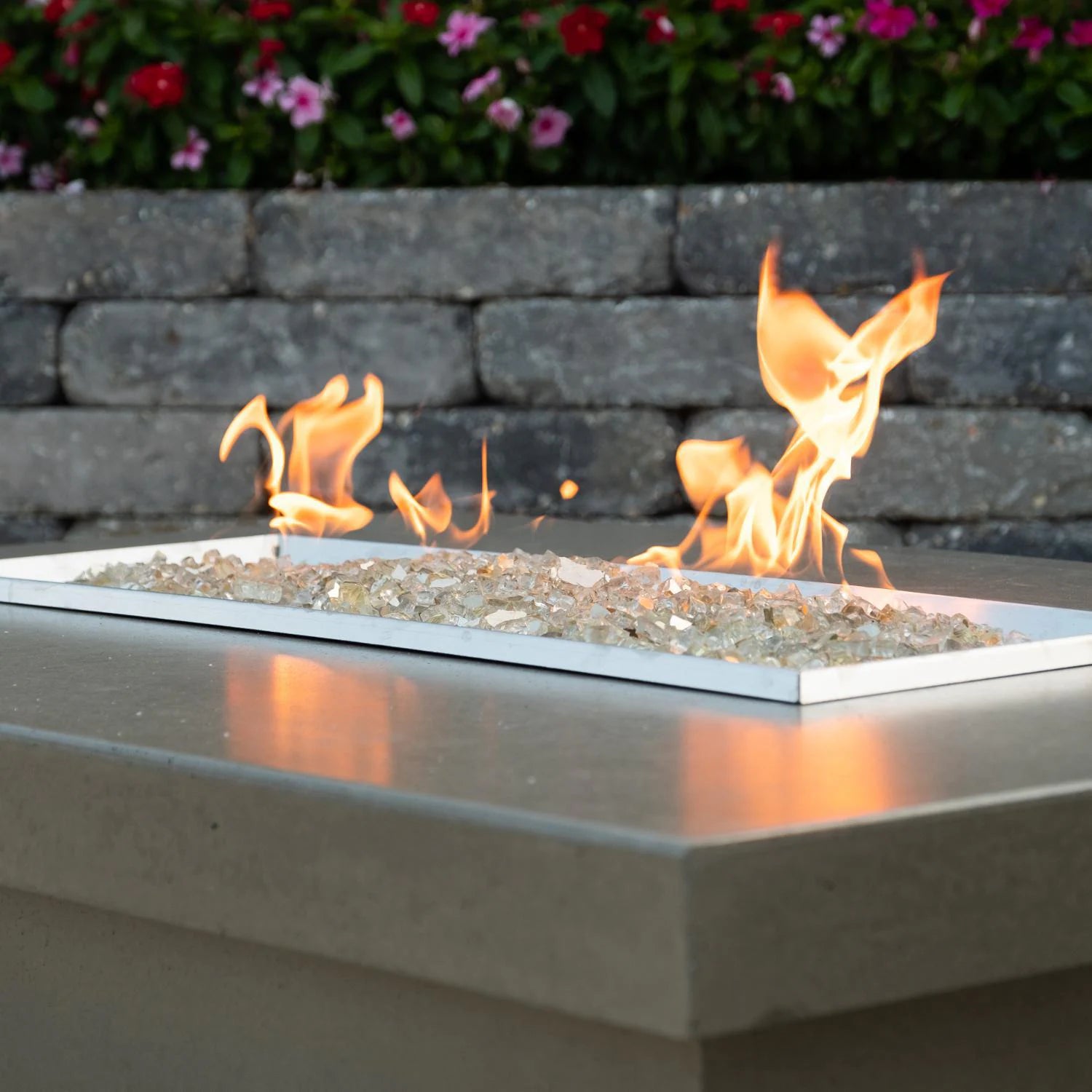 American Fyre Designs Contempo 52 Inch Rectangular GFRC Natural Gas Fire Pit Table in Smoke 783-SM-11-M4NC