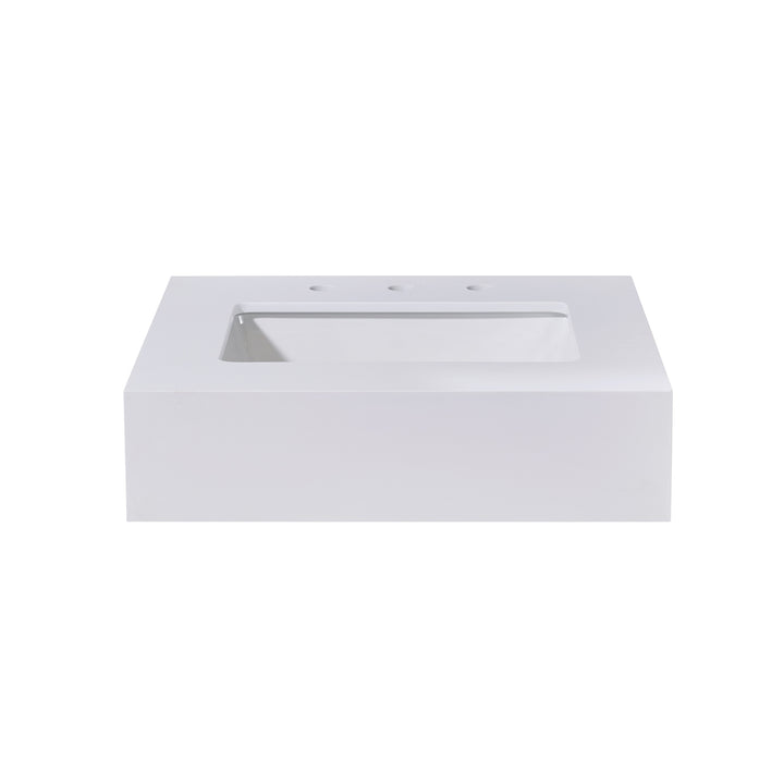 Altair Edolo Stone effects Single Sink Vanity Top in Snow White Apron with White Sink