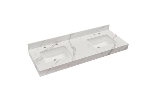 Altair Marseille 60" Double Sink Bathroom Vanity Countertop in Calacatta White Apron