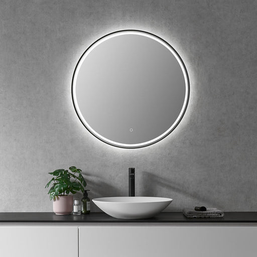 Altair Palme Round 32" Framed Modern Bathroom/Vanity LED Lighted Wall Mirror