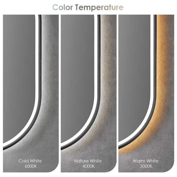 Altair Oleggio Oval 36" Framed Modern Bathroom Vanity LED Lighted Wall Mirror