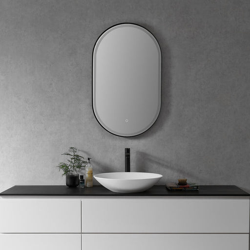 Altair Oleggio Oval 36" Framed Modern Bathroom Vanity LED Lighted Wall Mirror