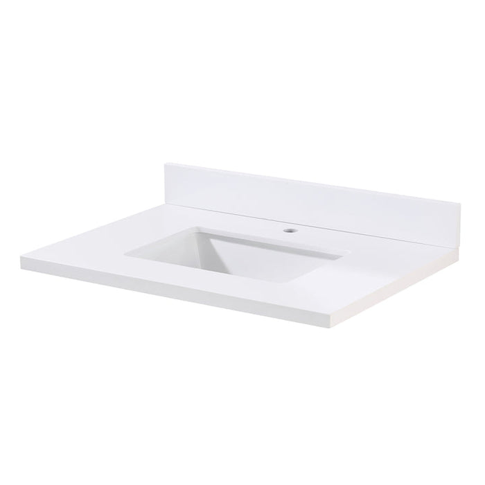 Altair Caorle Stone effects Single Sink Vanity Top in Snow White with White Sink