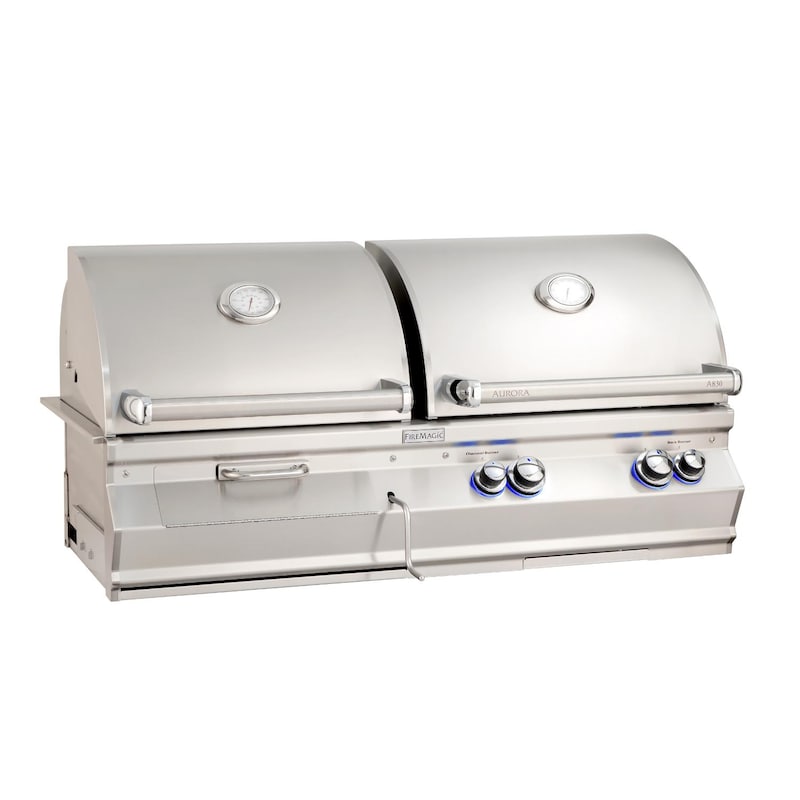 Fire Magic Aurora A830I 46-Inch Built-In Propane Gas & Charcoal Combo Grill With Analog Thermometer - A830I-7EAP-CB