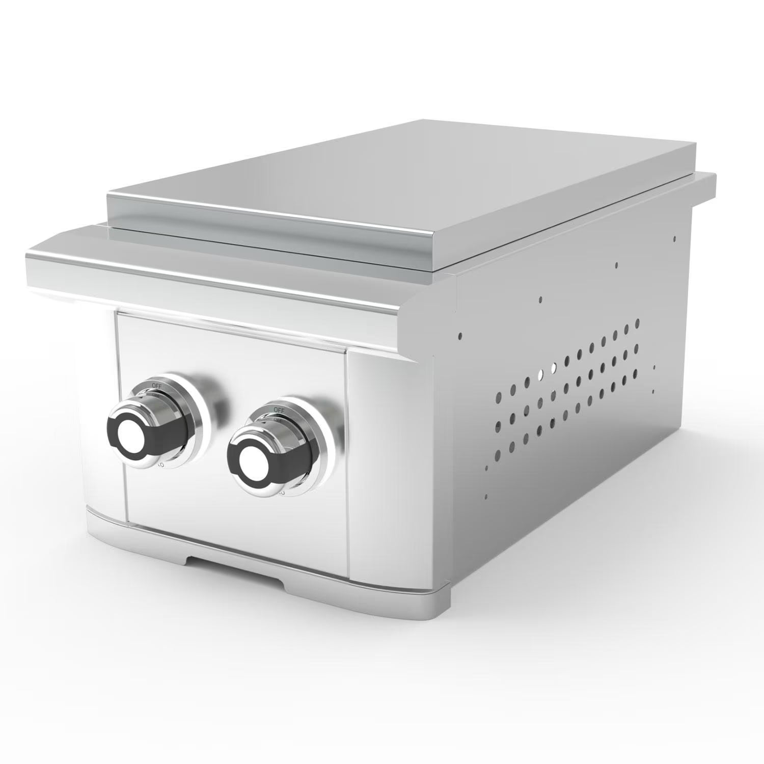 Wildfire Ranch Pro 14-in 304 SS Double Side Burner - WFDBLSBRN-SS-LP