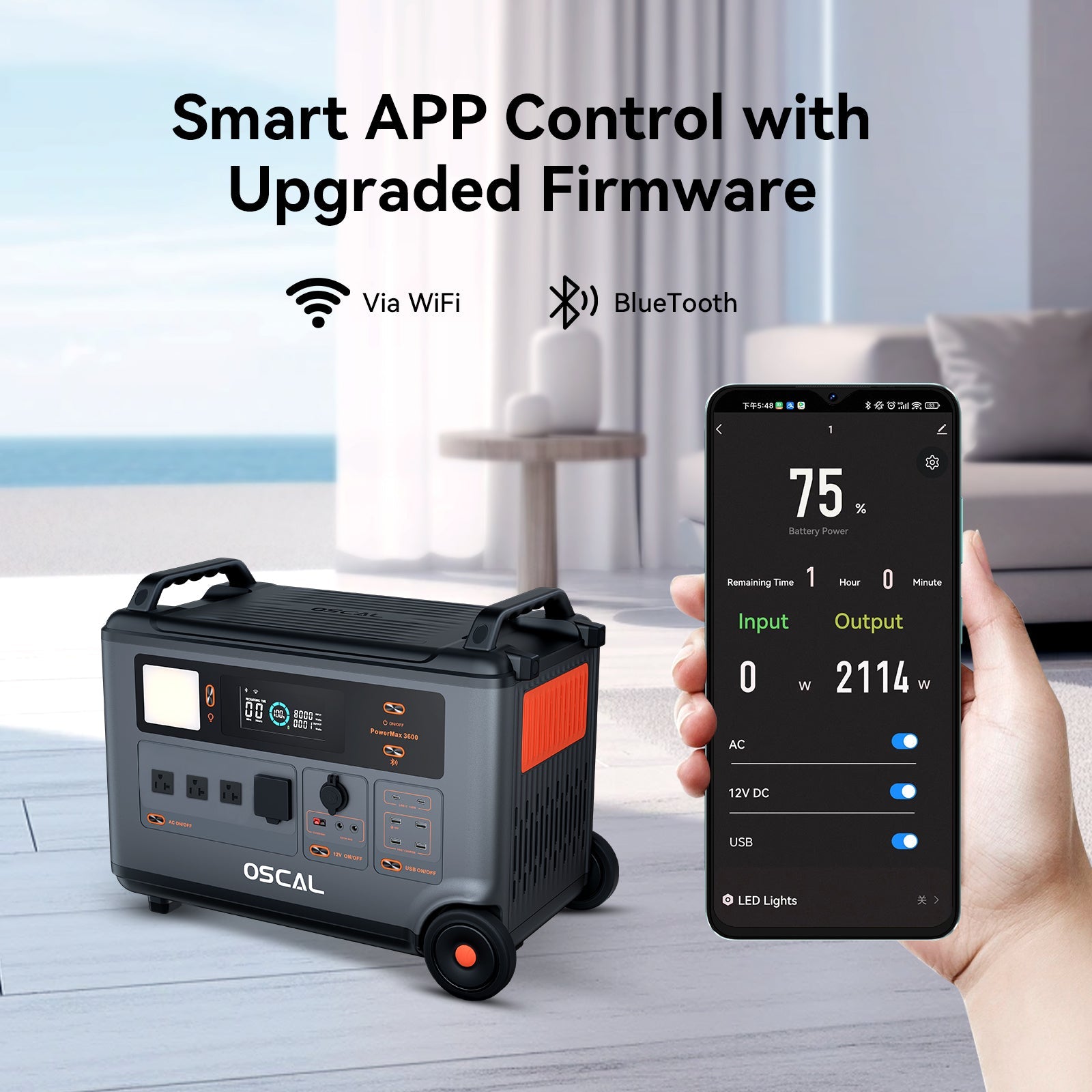 Oscal PowerMax 6000 6000W Portable Power Station with 120/240V Dual Voltage