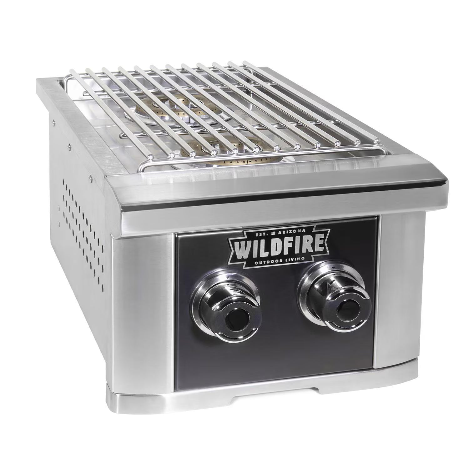 Wildfire Ranch Pro 14-in Black 304 SS Double Side Burner - WFDBLSBRN-BSS-NG