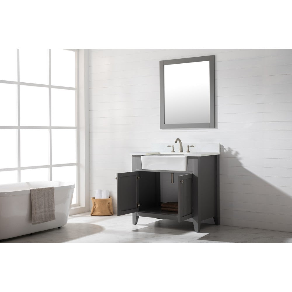 Design Element BK-36-GY Burbank 36 Inch Single Vanity