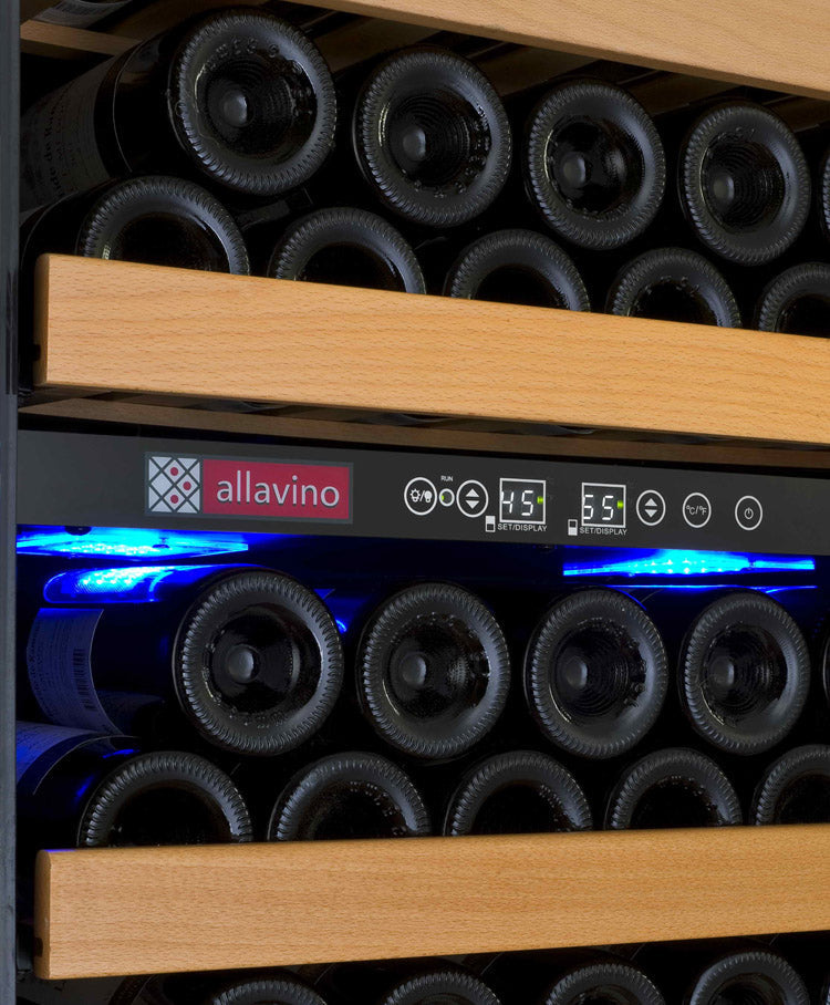 Allavino 24" Wide Vite II Tru-Vino 99 Bottle Dual Zone Black Right Hinge Wine Refrigerator AO YHWR99-2BR20