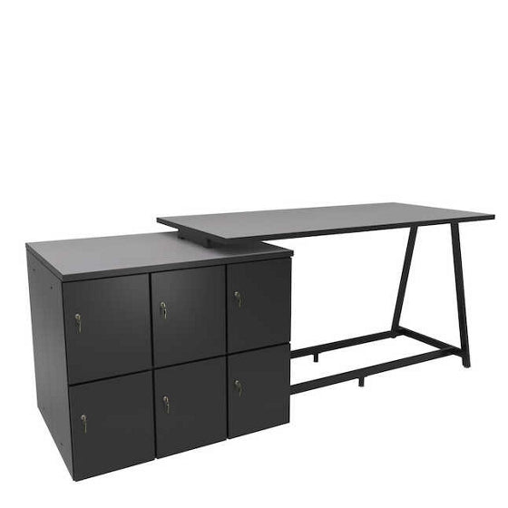 Safco Resi Dual-Height Collaboration Table, 12 Lockers – 105”W 224665